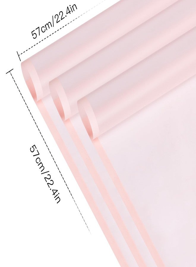 WRAPAHOLIC 20 Sheets Flower Wrapping Paper - 22.4 x 22.4 inch Pink Border Water-Resistant Floral Bouquet Wrapping Paper, Florist Supplies Packaging Paper for Wedding Birthday Gift DIY - Image 2